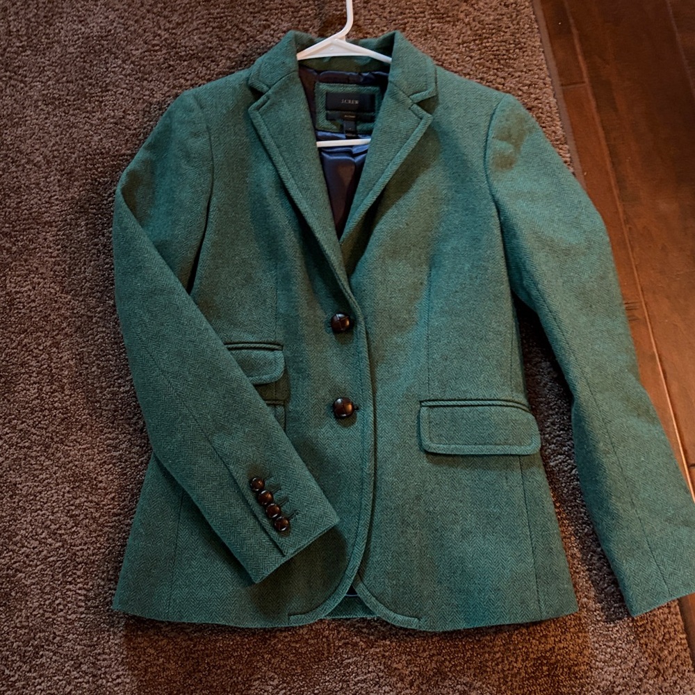 J. Crew Wool Herringbone H acking Jacket 4 (rare color)
